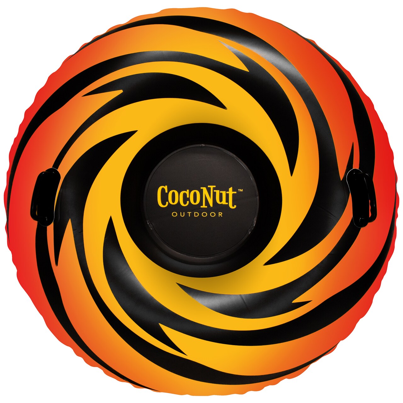 CocoNut Outdoor: Solar Flare Cyclone - 48" Jumbo Snow Tube, Red-Yellow Inflatable Ring, Winter Sled, Cold Resistant PVC, 200lb Cap, Kid-Teen-Adult 8+